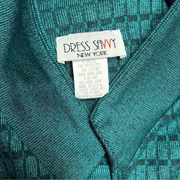 Vintage Blue Matching Blazer Set High Rise Blue Capri Pants Ankle Pants Stretch - Picture 9 of 13